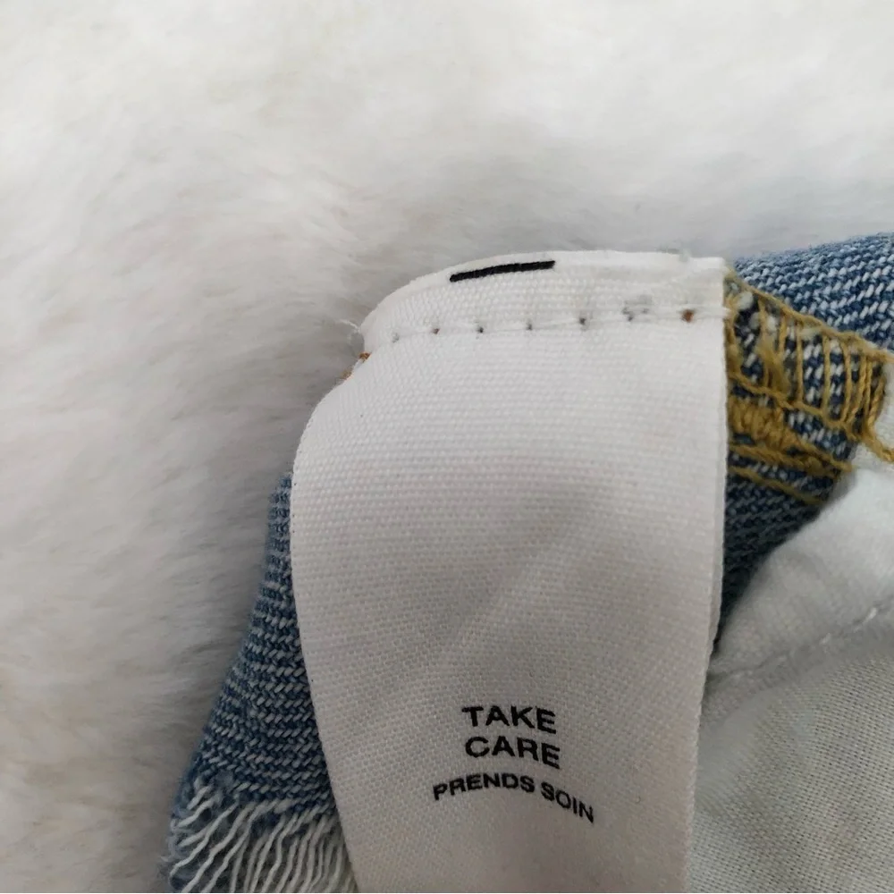 AVEC LES FILLES JEAN SHORTS SIZE 29 HIGH WAIST RAW HEM DISTRESSED NWT - Picture 8 of 14